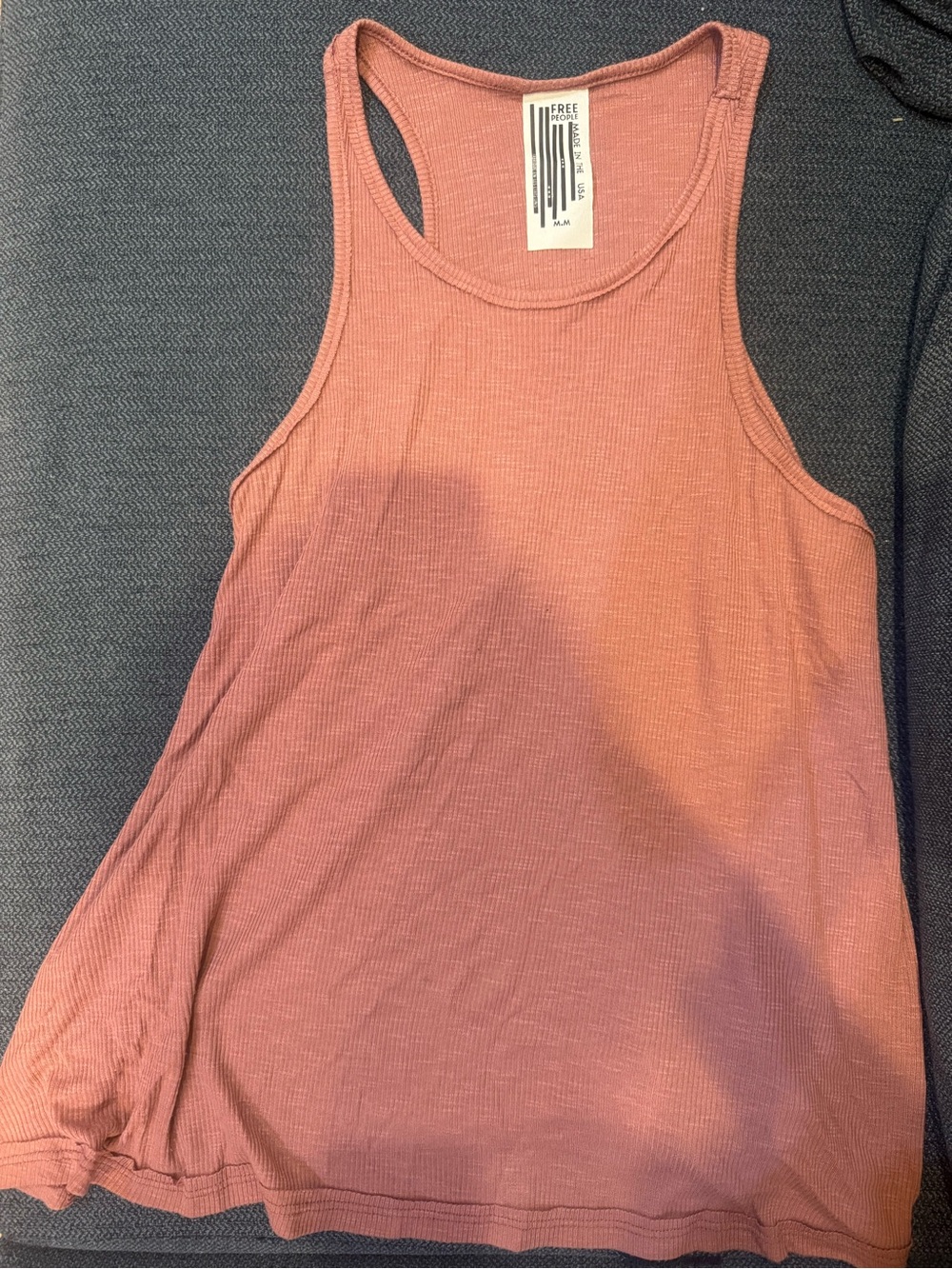 Free People Ribbed Racerback Tank in Dusty Rose